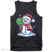 Funny Christmas Pickleball Snowman Pickleball Player Xmas Gift Tank Top thumb 0
