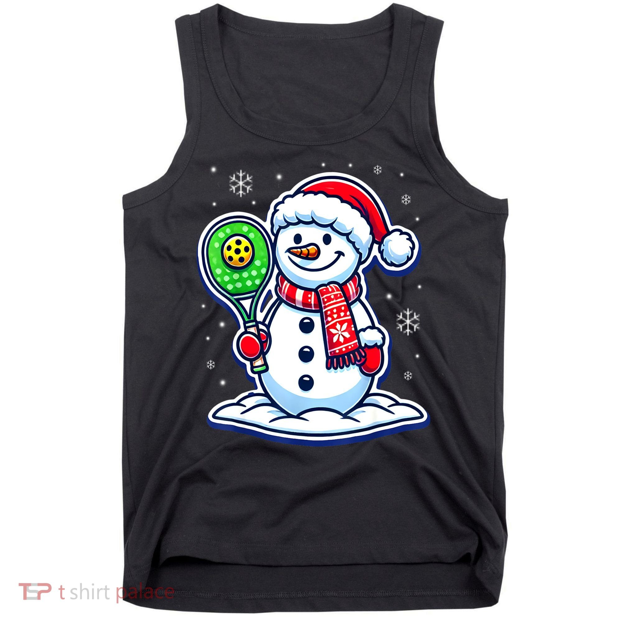 Funny Christmas Pickleball Snowman Pickleball Player Xmas Gift Tank Top