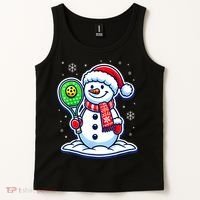 Funny Christmas Pickleball Snowman Pickleball Player Xmas Gift Tank Top thumb 2