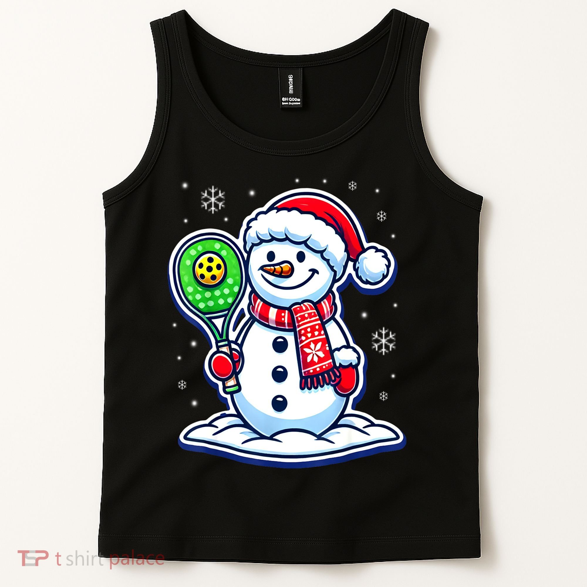 Funny Christmas Pickleball Snowman Pickleball Player Xmas Gift Tank Top