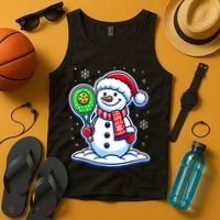 Funny Christmas Pickleball Snowman Pickleball Player Xmas Gift Tank Top thumb 4