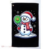 Funny Christmas Pickleball Snowman Pickleball Player Xmas Gift Golf Towel thumb 0