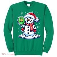 Funny Christmas Pickleball Snowman Pickleball Player Xmas Gift Sweatshirt thumb 0