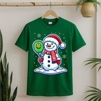 Funny Christmas Pickleball Snowman Pickleball Player Xmas Gift T-Shirt thumb 2