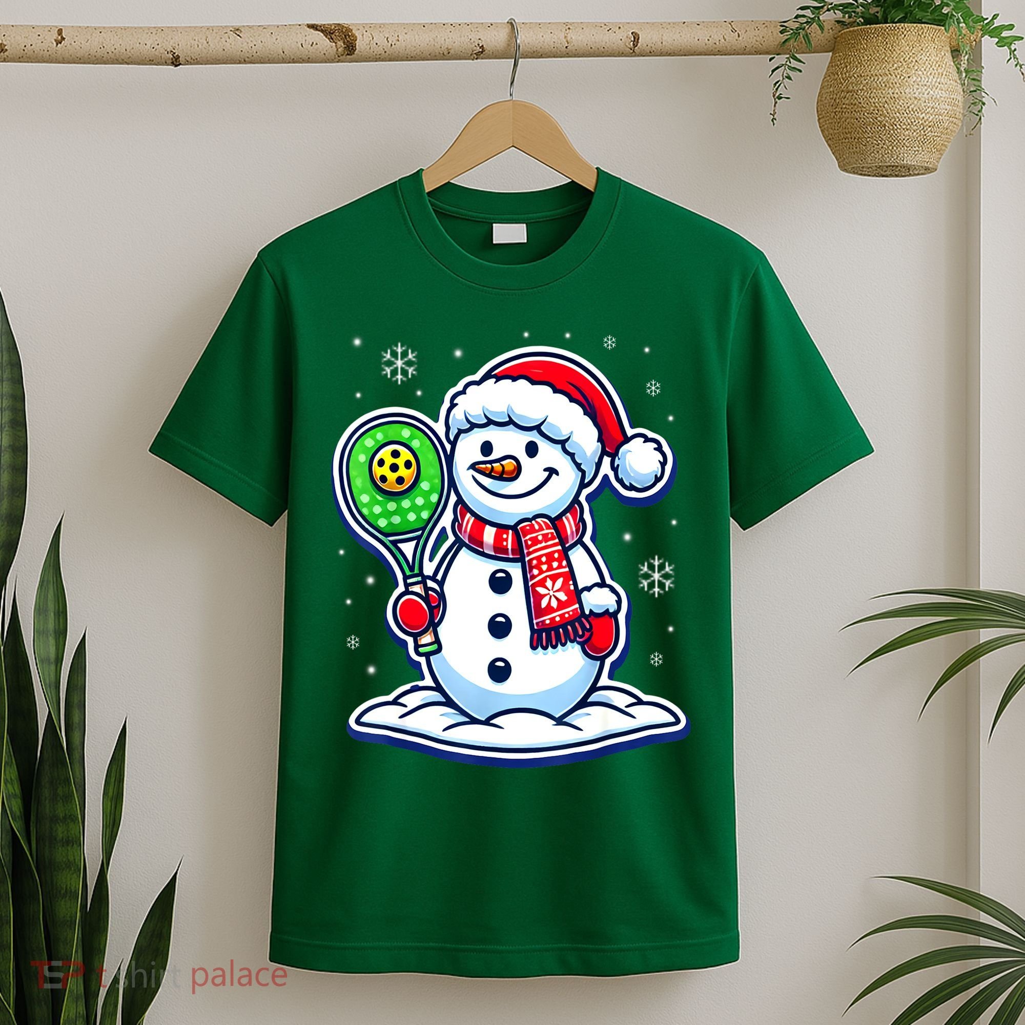 Funny Christmas Pickleball Snowman Pickleball Player Xmas Gift T-Shirt
