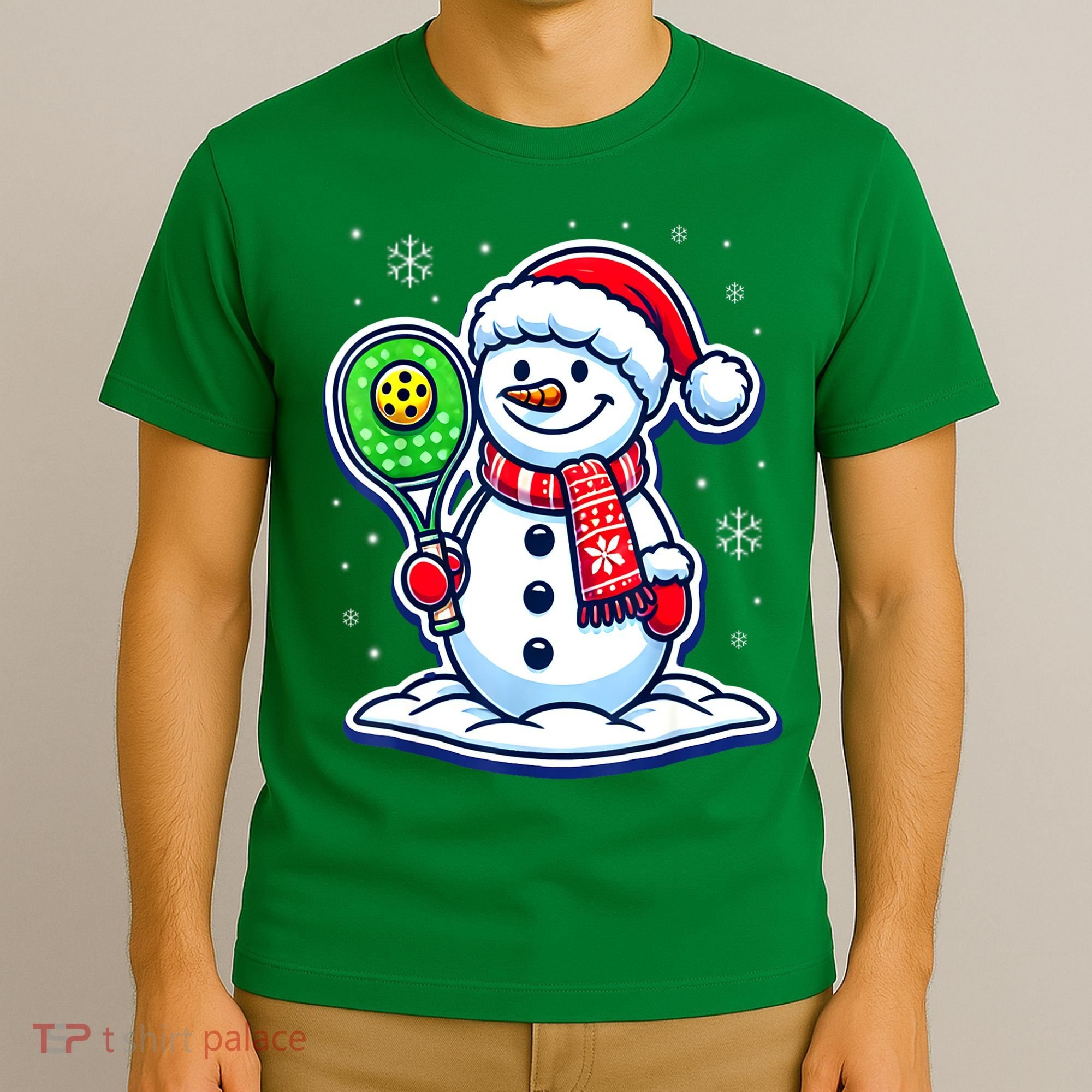 Funny Christmas Pickleball Snowman Pickleball Player Xmas Gift T-Shirt