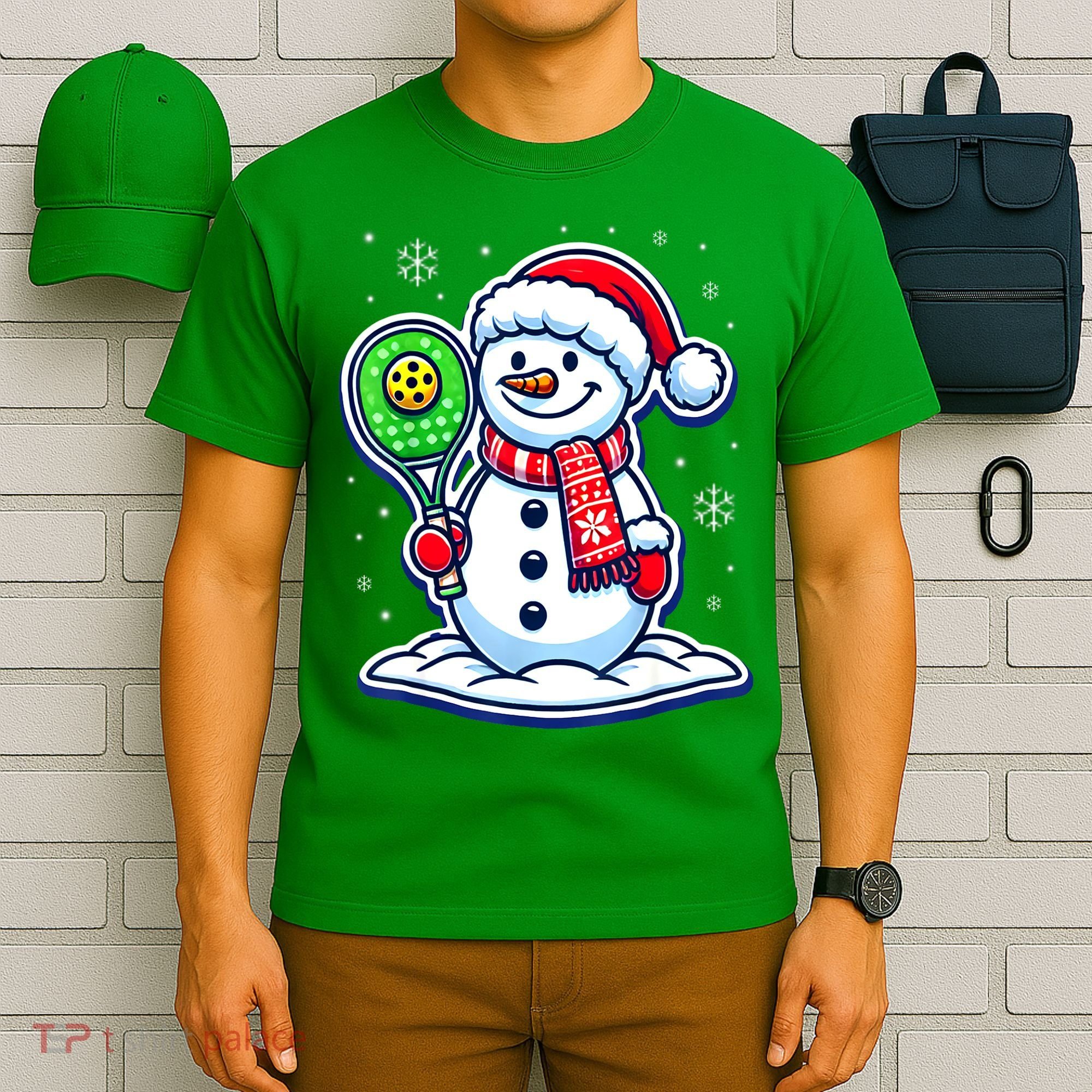 Funny Christmas Pickleball Snowman Pickleball Player Xmas Gift T-Shirt
