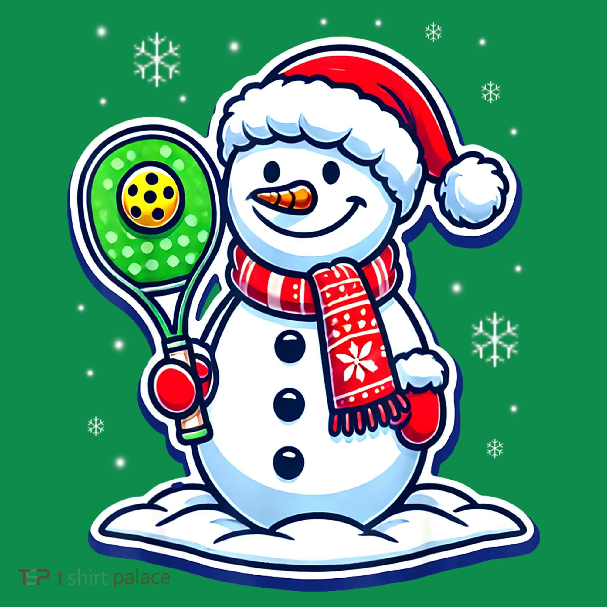 Funny Christmas Pickleball Snowman Pickleball Player Xmas Gift T-Shirt