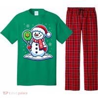 Funny Christmas Pickleball Snowman Pickleball Player Xmas Gift Pajama Set thumb 0