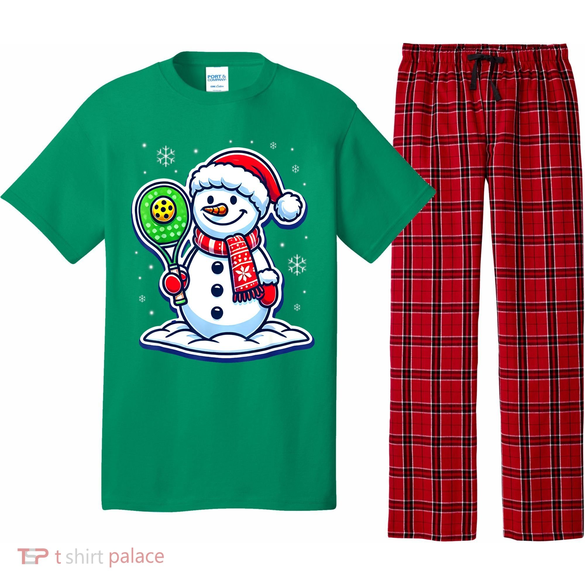 Funny Christmas Pickleball Snowman Pickleball Player Xmas Gift Pajama Set