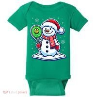 Funny Christmas Pickleball Snowman Pickleball Player Xmas Gift Baby Bodysuit thumb 0