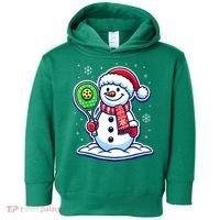 Funny Christmas Pickleball Snowman Pickleball Player Xmas Gift Toddler Hoodie thumb 0