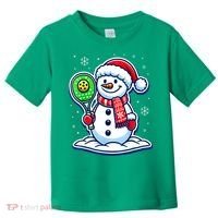 Funny Christmas Pickleball Snowman Pickleball Player Xmas Gift Toddler T-Shirt thumb 0