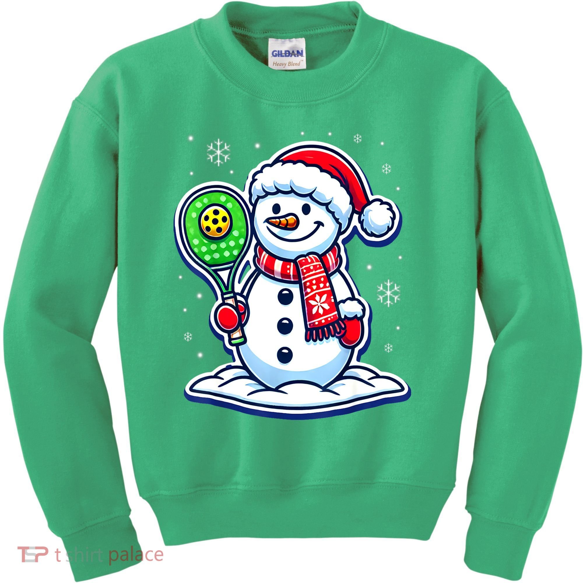 Funny Christmas Pickleball Snowman Pickleball Player Xmas Gift Kids Sweatshirt
