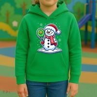 Funny Christmas Pickleball Snowman Pickleball Player Xmas Gift Kids Hoodie thumb 3