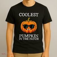 Funny Coolest Pumpkin In The Patch Cute Glassess Halloween Gift T-Shirt thumb 3