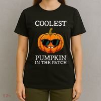 Funny Coolest Pumpkin In The Patch Cute Glassess Halloween Gift T-Shirt thumb 4