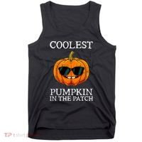 Funny Coolest Pumpkin In The Patch Cute Glassess Halloween Gift Tank Top thumb 0