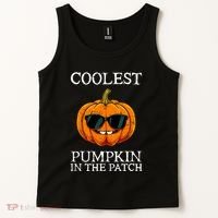 Funny Coolest Pumpkin In The Patch Cute Glassess Halloween Gift Tank Top thumb 2
