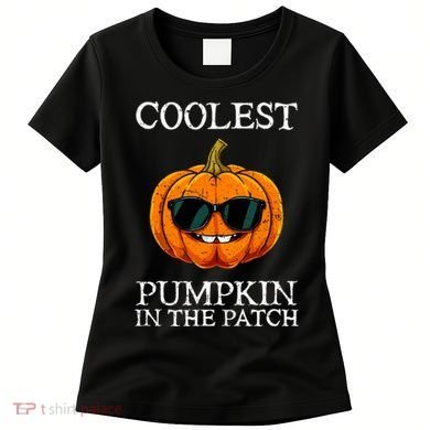 Funny Coolest Pumpkin In The Patch Cute Glassess Halloween Gift Women's T-Shirt