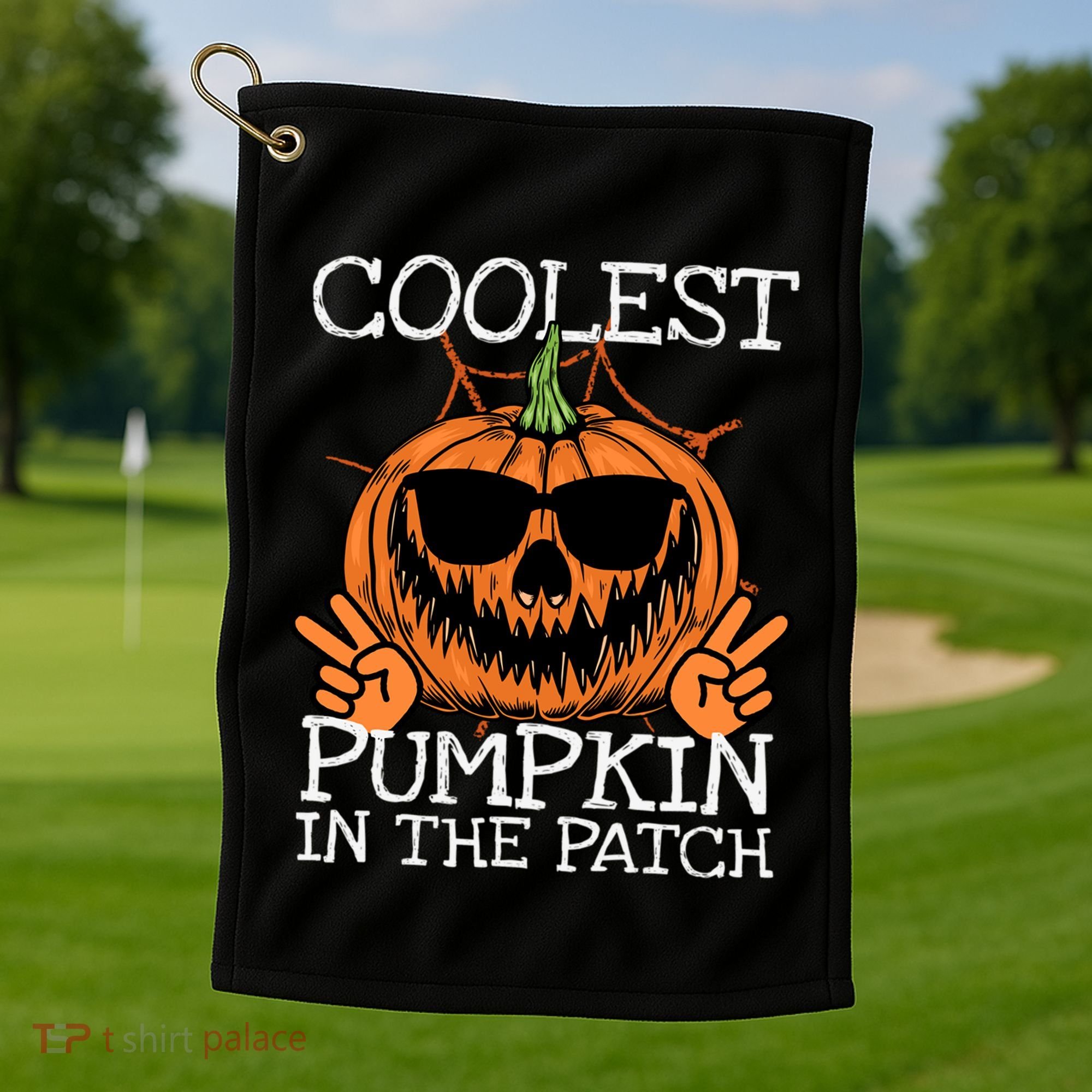 Funny Coolest Pumpkin In The Patch Halloween Gift Golf Towel