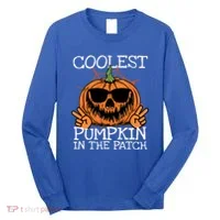 Funny Coolest Pumpkin In The Patch Halloween Gift Long Sleeve Shirt thumb 0