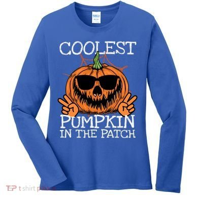 Funny Coolest Pumpkin In The Patch Halloween Gift Women's Long Sleeve Shirt