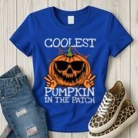 Funny Coolest Pumpkin In The Patch Halloween Gift Women's T-Shirt thumb 3