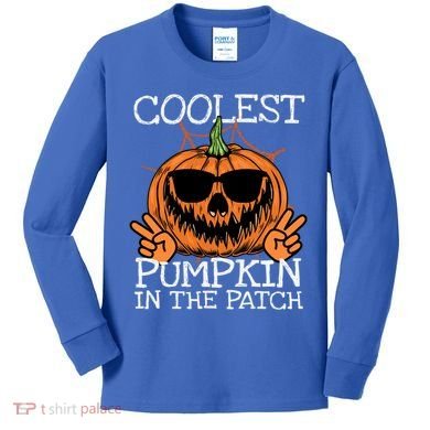 Funny Coolest Pumpkin In The Patch Halloween Gift Kids Long Sleeve Shirt