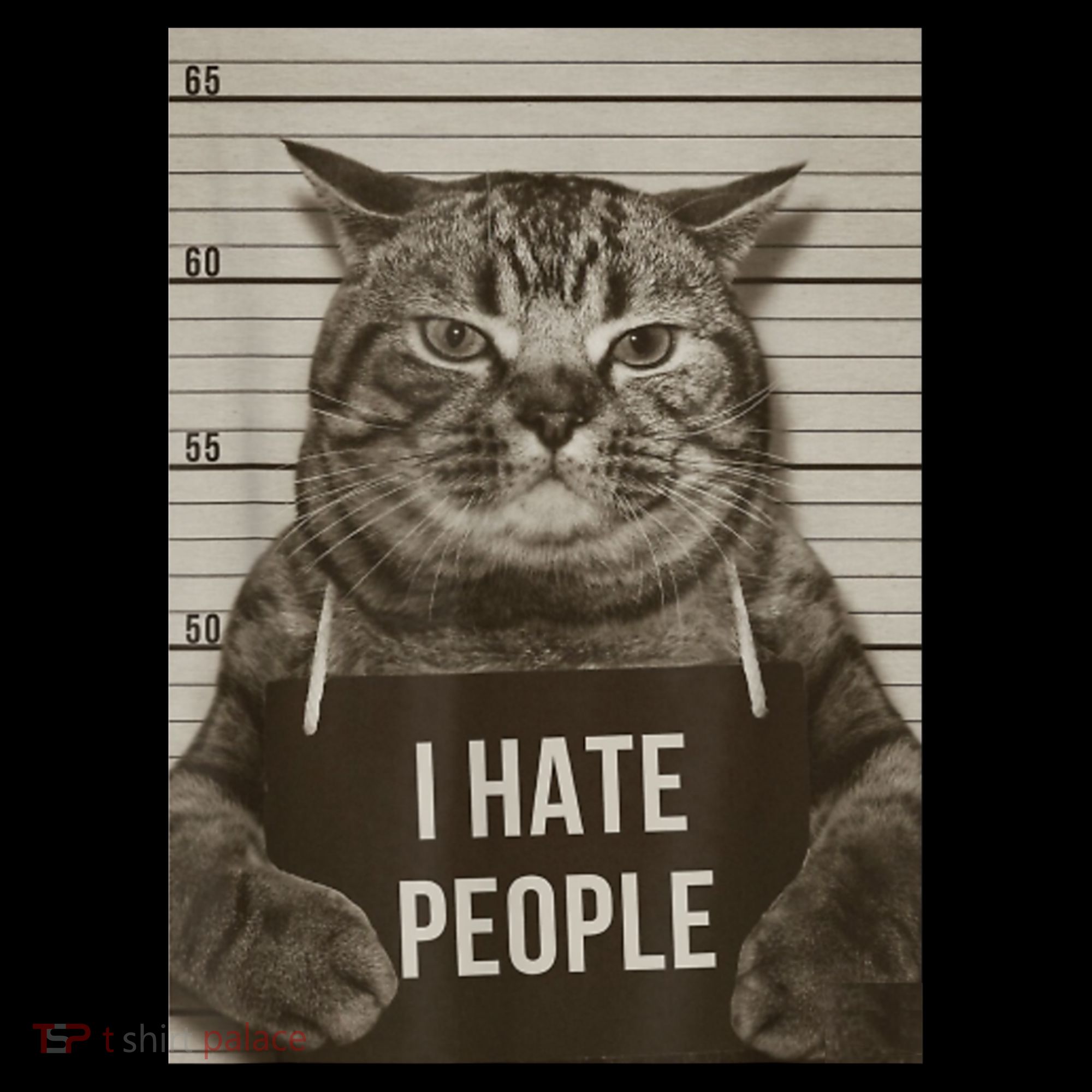 Funny Cat Police Mugshot I Hate People Sweatshirt