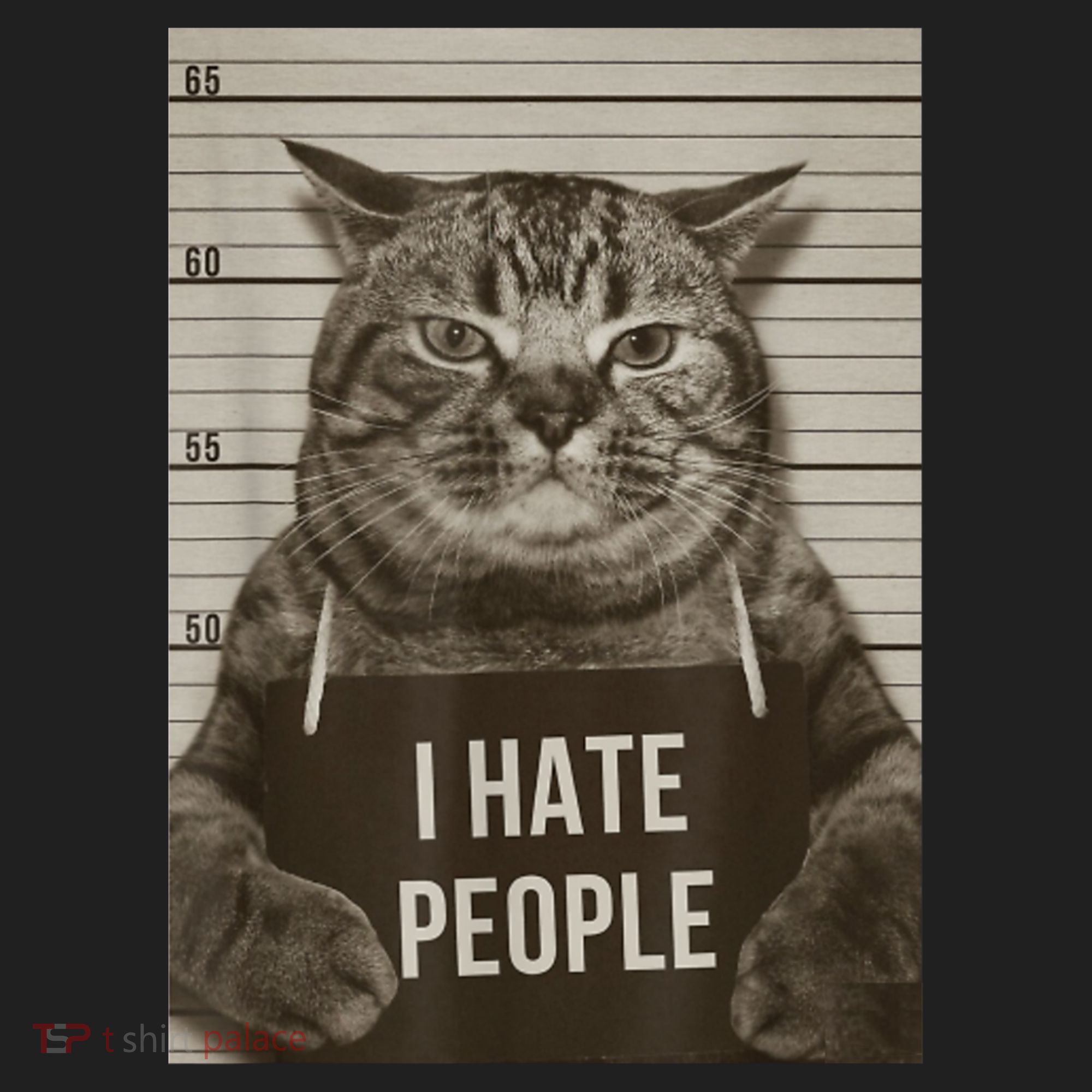 Funny Cat Police Mugshot I Hate People Beanie