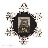 Funny Cat Police Mugshot I Hate People Ornament thumb 0