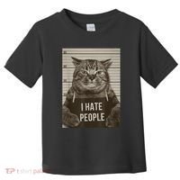 Funny Cat Police Mugshot I Hate People Toddler T-Shirt thumb 0