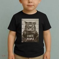 Funny Cat Police Mugshot I Hate People Toddler T-Shirt thumb 2