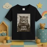 Funny Cat Police Mugshot I Hate People Toddler T-Shirt thumb 3