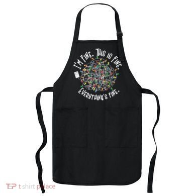 Funny Christmas Problem With Tangled Lights Apron