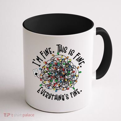 Funny Christmas Problem With Tangled Lights Coffee Mug back