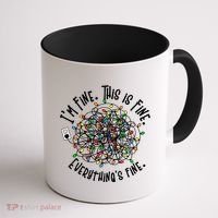 Funny Christmas Problem With Tangled Lights Coffee Mug thumb 1