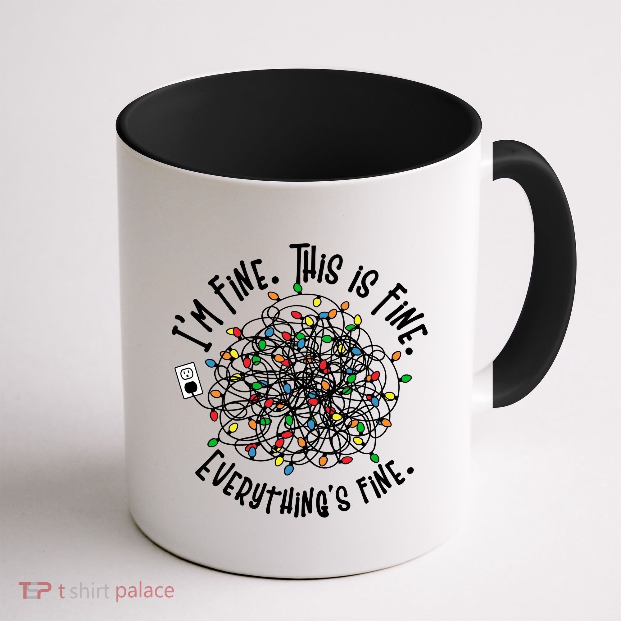 Funny Christmas Problem With Tangled Lights Coffee Mug