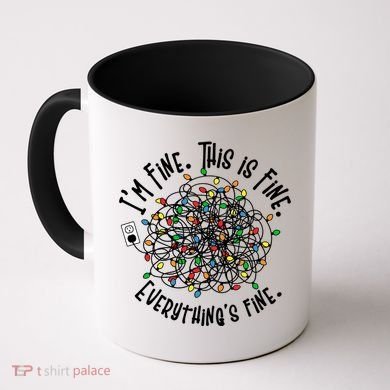 Funny Christmas Problem With Tangled Lights Coffee Mug