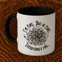 Funny Christmas Problem With Tangled Lights Coffee Mug thumb 2