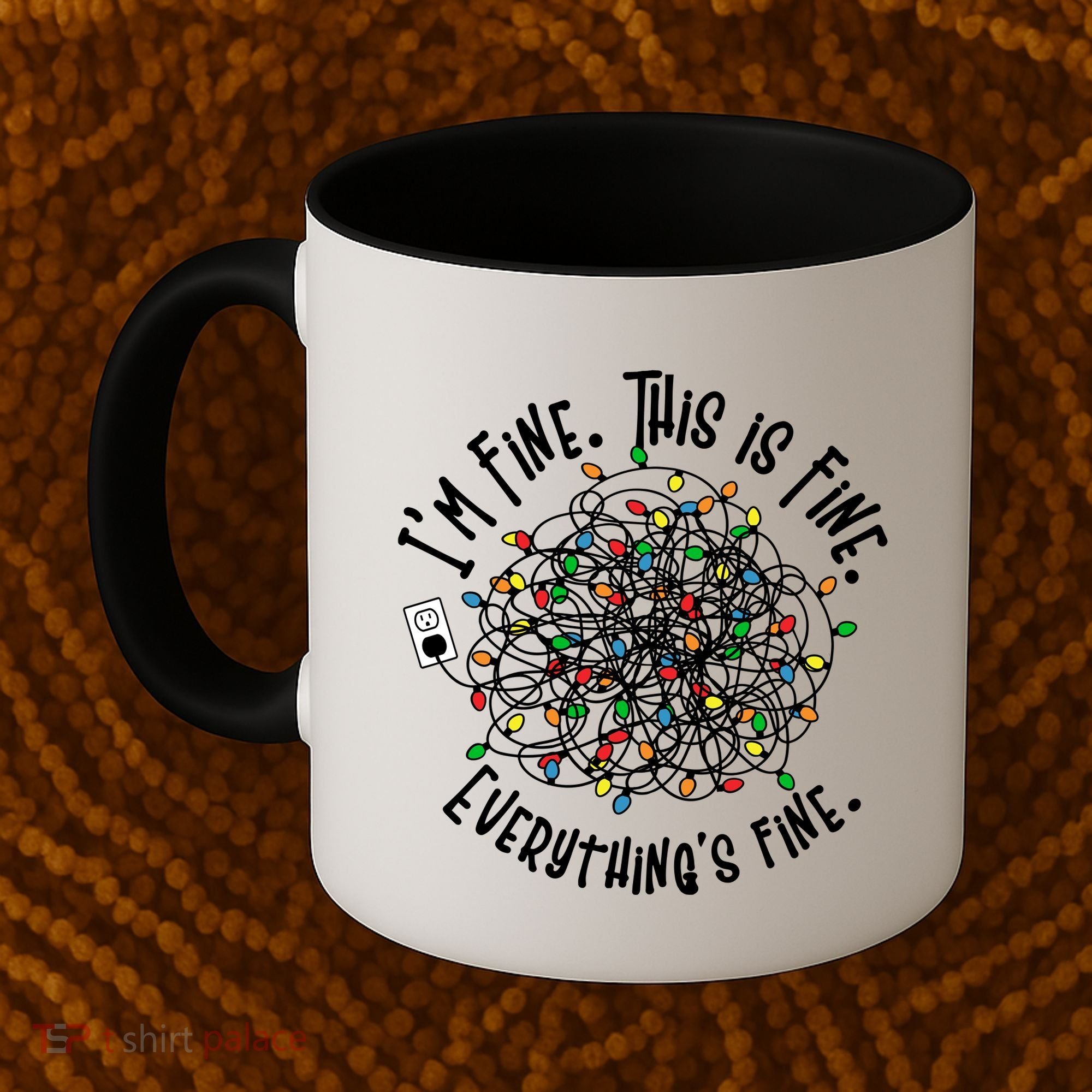 Funny Christmas Problem With Tangled Lights Coffee Mug