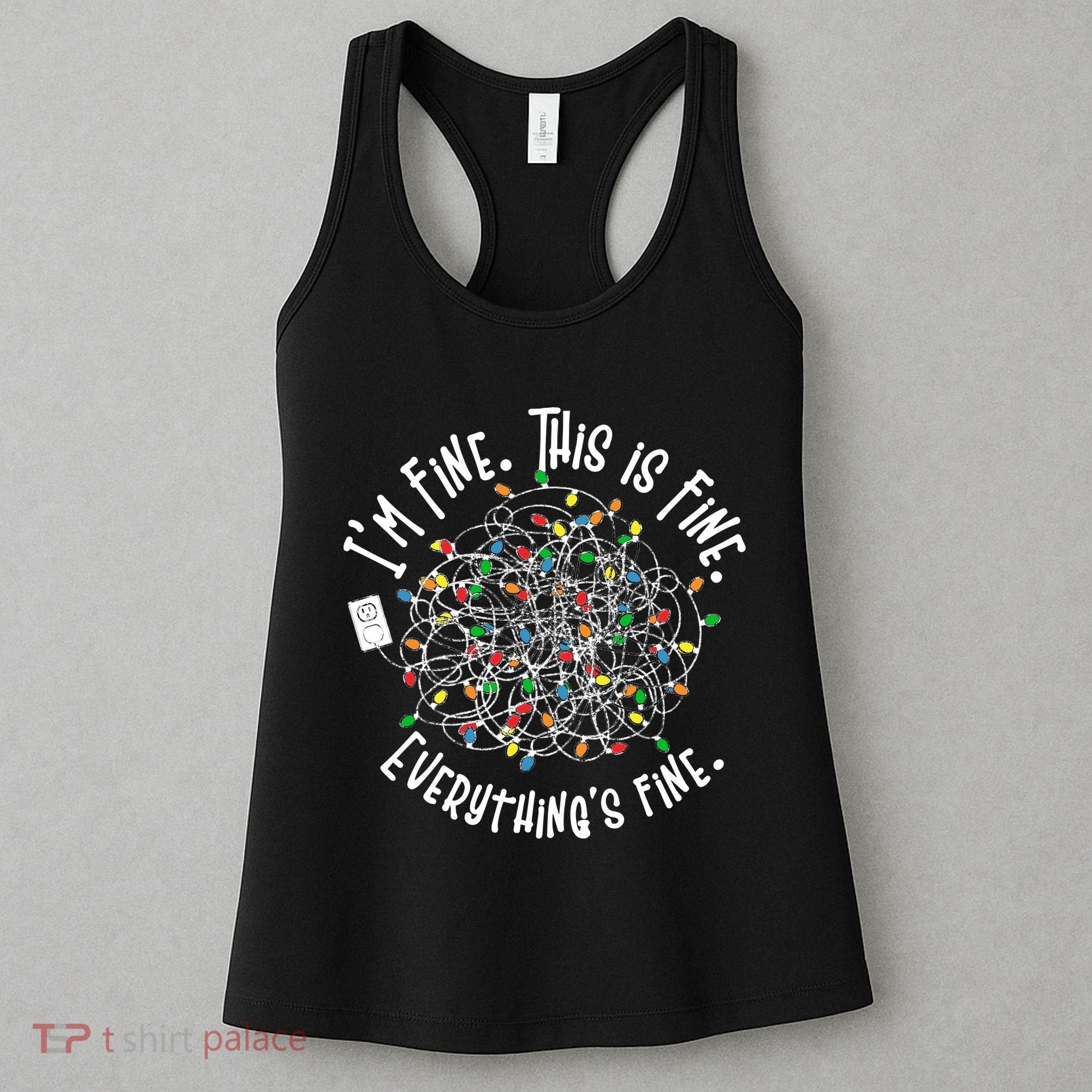 Funny Christmas Problem With Tangled Lights Women's Tank Top