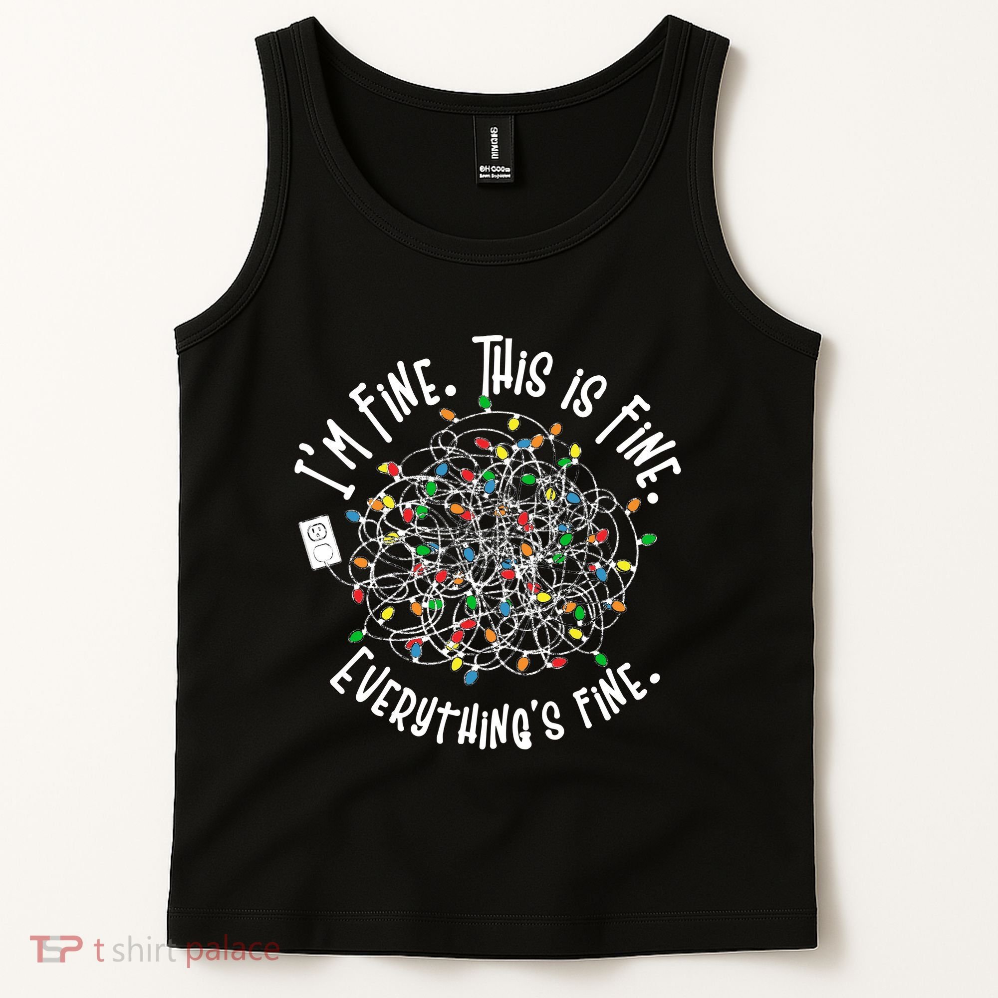 Funny Christmas Problem With Tangled Lights Tank Top