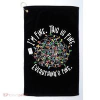 Funny Christmas Problem With Tangled Lights Golf Towel thumb 0