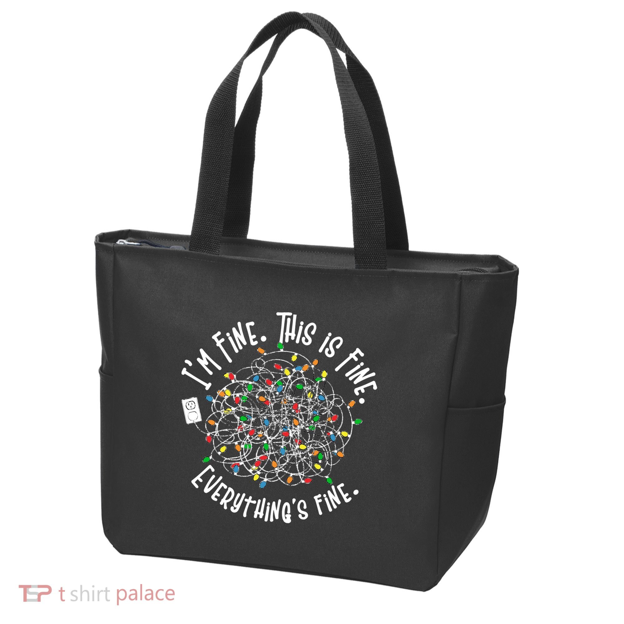 Funny Christmas Problem With Tangled Lights Tote Bag