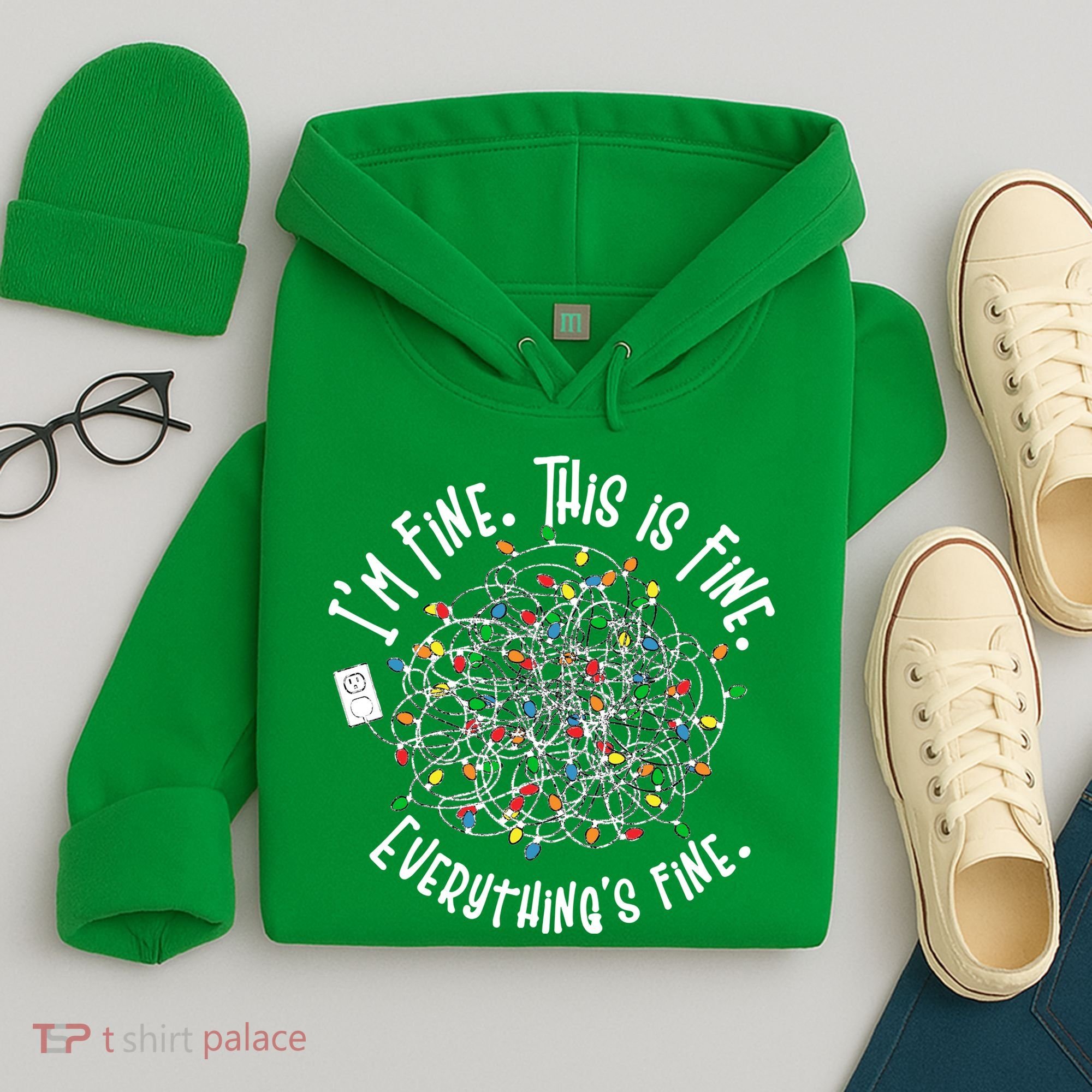 Funny Christmas Problem With Tangled Lights Hoodie