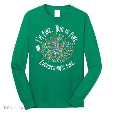 Funny Christmas Problem With Tangled Lights Long Sleeve Shirt