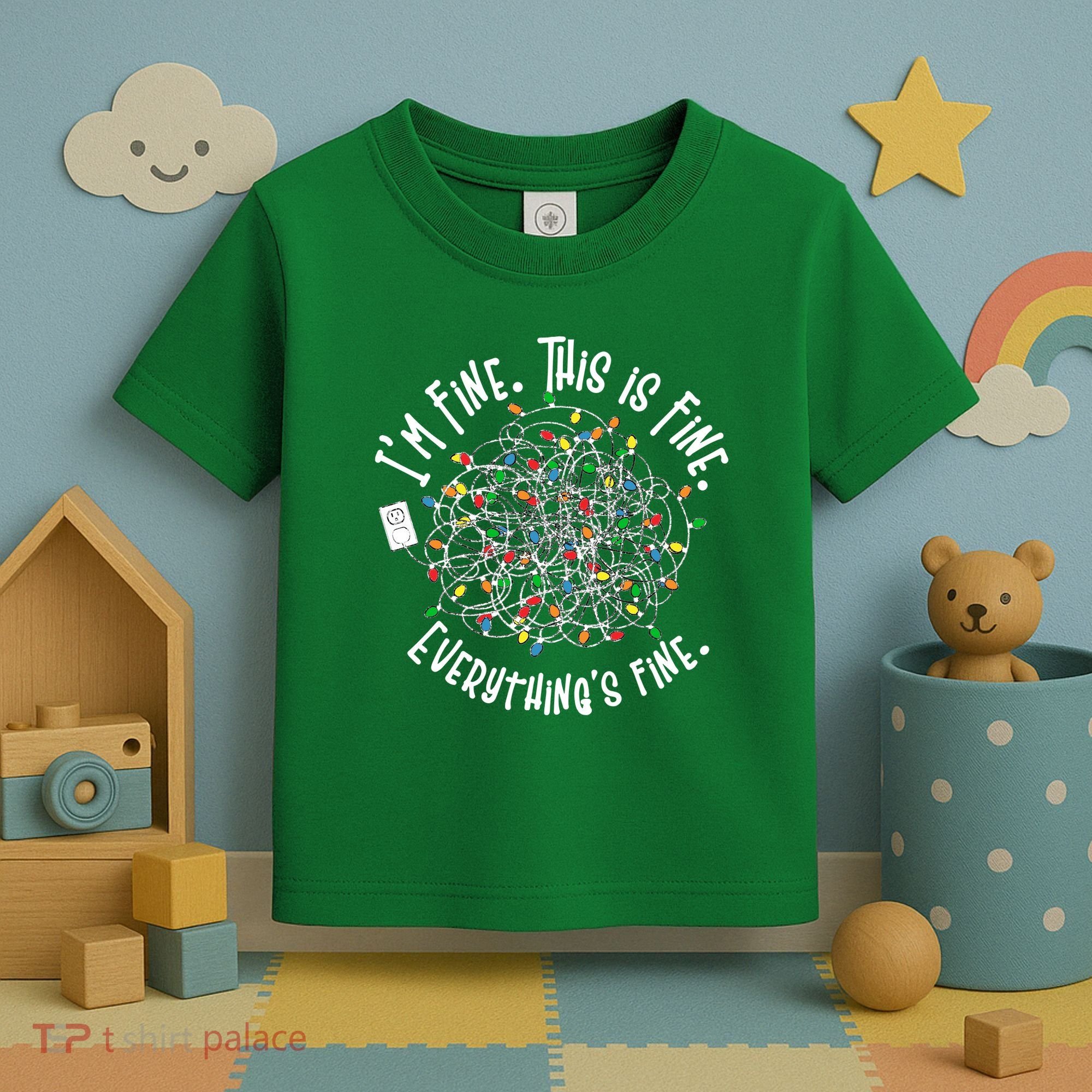 Funny Christmas Problem With Tangled Lights Toddler T-Shirt