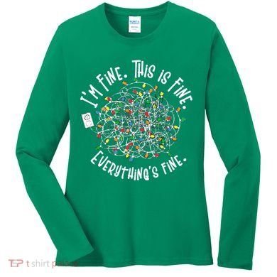 Funny Christmas Problem With Tangled Lights Women's Long Sleeve Shirt